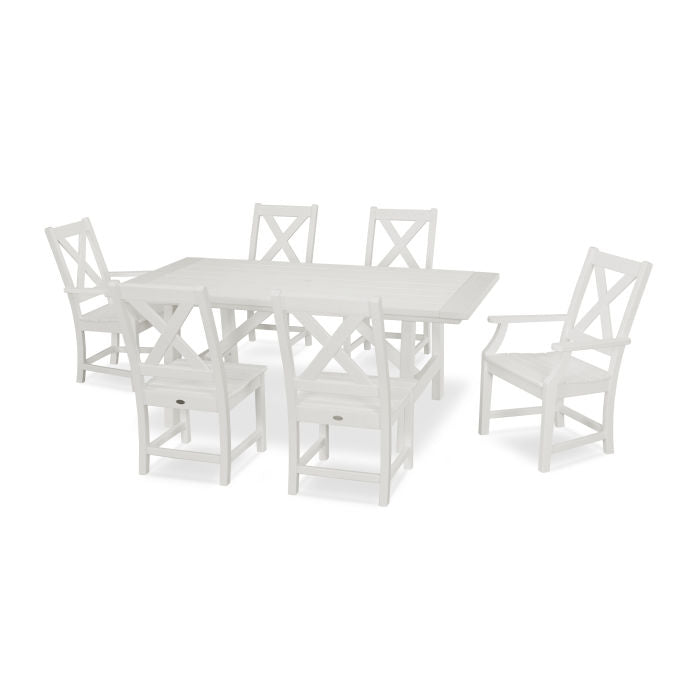 Braxton 7-Piece Rustic Farmhouse Dining Set in Vintage Finish