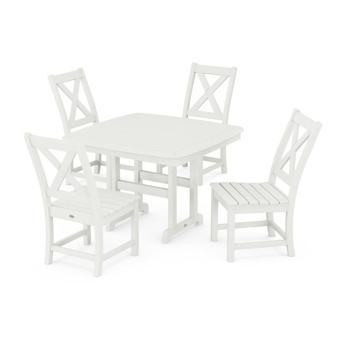 Braxton Side Chair 5-Piece Dining Set with Trestle Legs in Vintage Finish