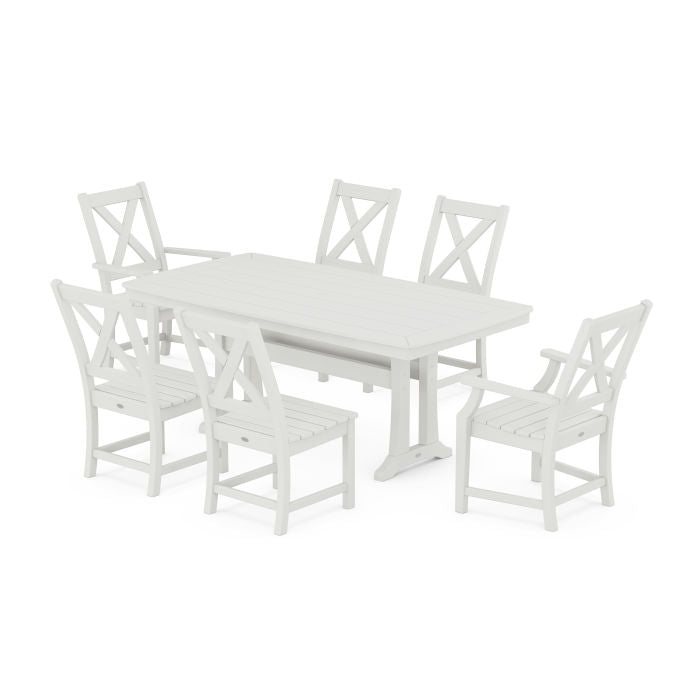 Braxton 7-Piece Dining Set with Trestle Legs in Vintage Finish