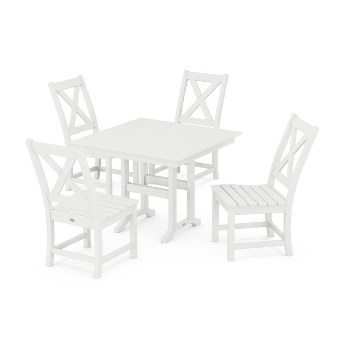 Braxton Side Chair 5-Piece Farmhouse Dining Set in Vintage Finish