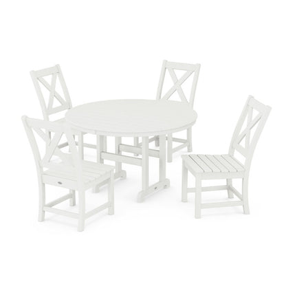 Braxton Side Chair 5-Piece Round Dining Set in Vintage Finish