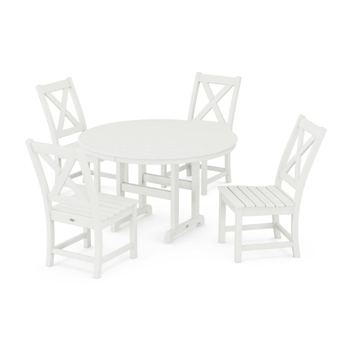 Braxton Side Chair 5-Piece Round Dining Set in Vintage Finish