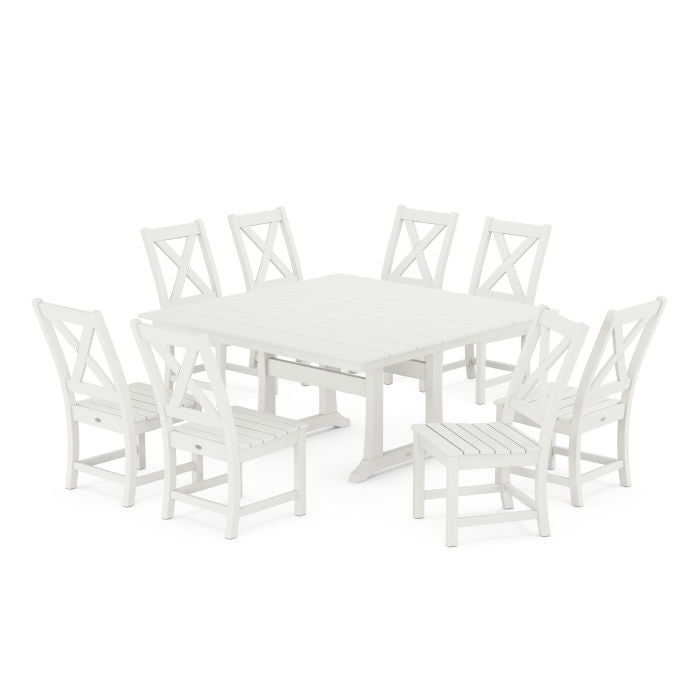 Braxton Side Chair 9-Piece Farmhouse Dining Set in Vintage Finish