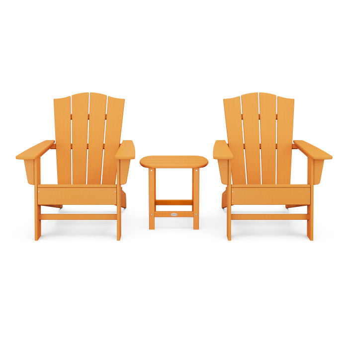 Wave 3-Piece Adirondack Chair Set with The Crest Chairs