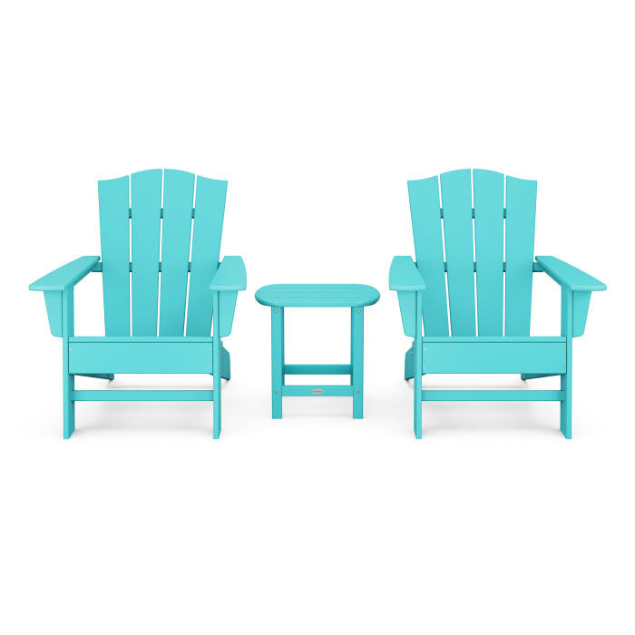 Wave 3-Piece Adirondack Chair Set with The Crest Chairs