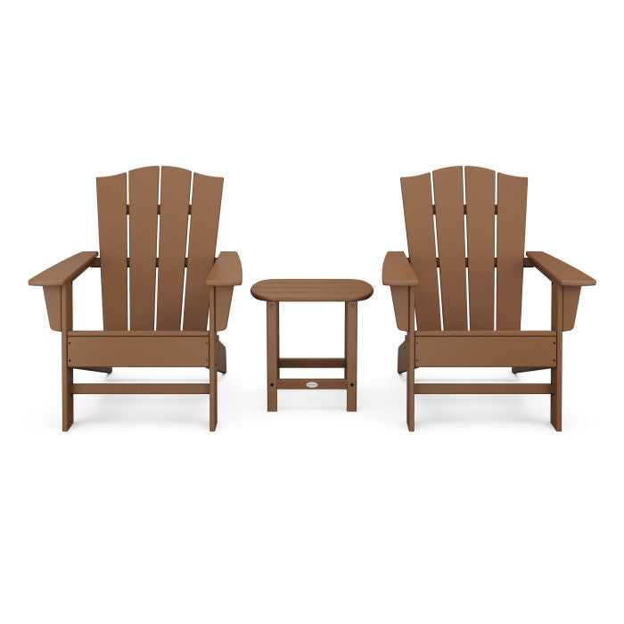 Wave 3-Piece Adirondack Chair Set with The Crest Chairs