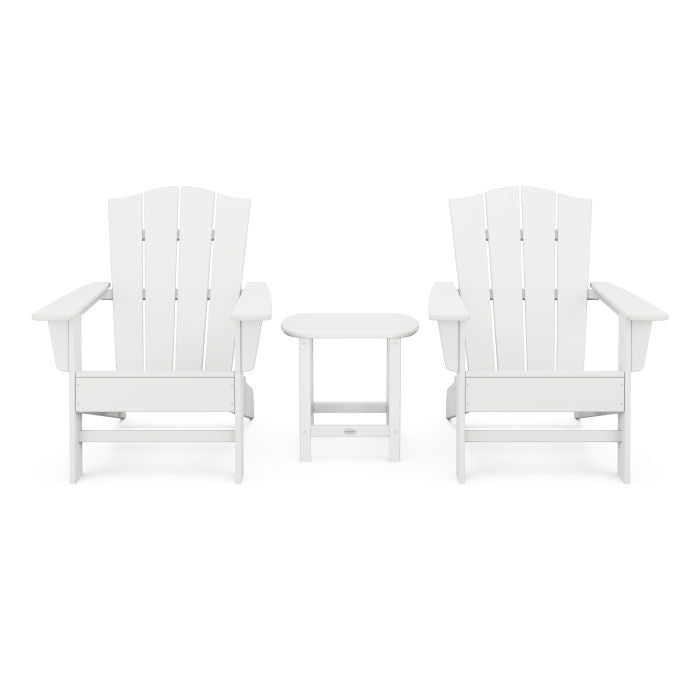 Wave 3-Piece Adirondack Chair Set with The Crest Chairs