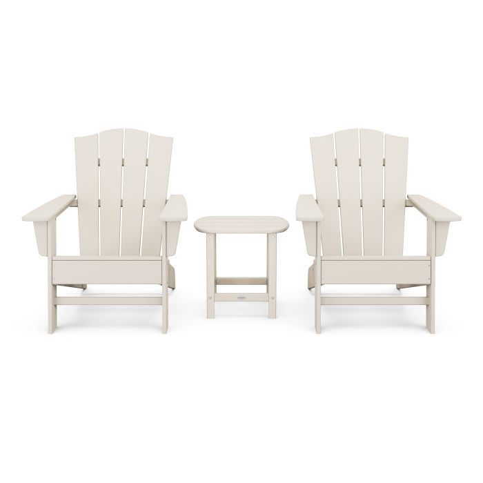 Wave 3-Piece Adirondack Chair Set with The Crest Chairs