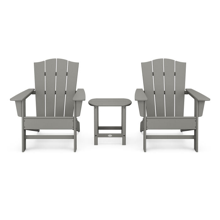 Wave 3-Piece Adirondack Chair Set with The Crest Chairs