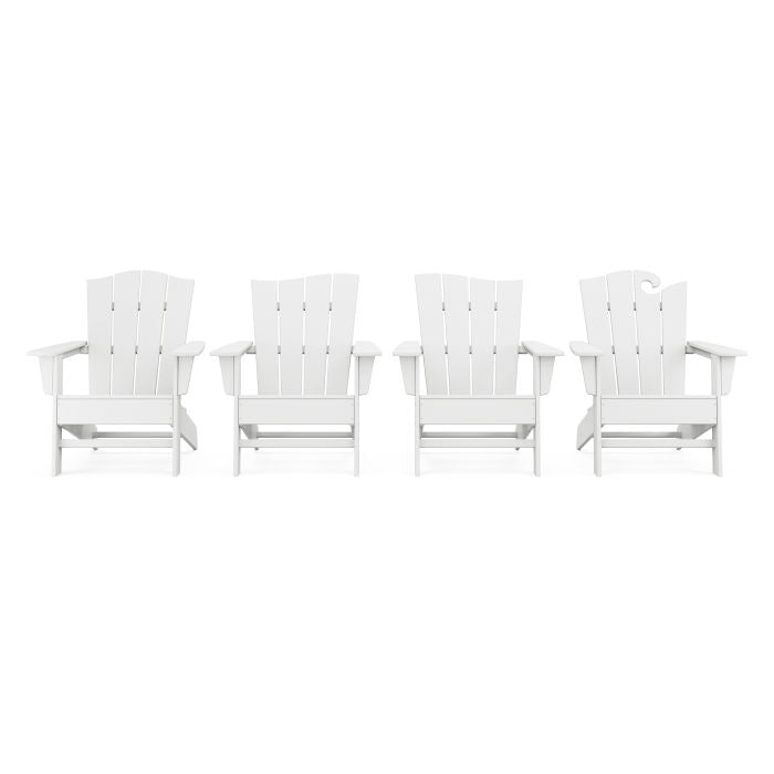 Wave Collection 4-Piece Adirondack Chair Set