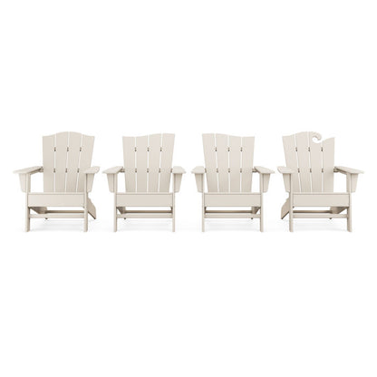 Wave Collection 4-Piece Adirondack Chair Set