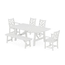 Chippendale 6-Piece Rustic Farmhouse Dining Set With Bench