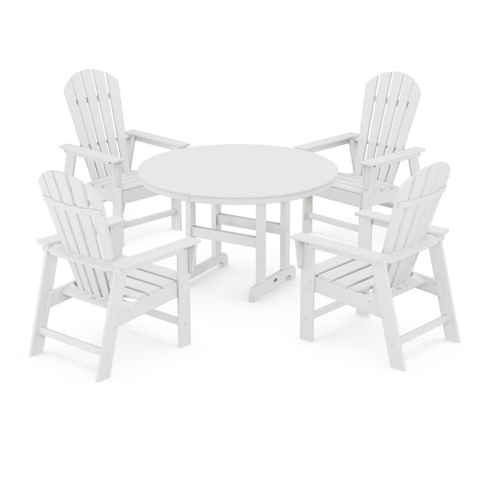 South Beach 5-Piece Round Farmhouse Dining Set