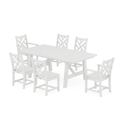 Chippendale 7-Piece Rustic Farmhouse Dining Set