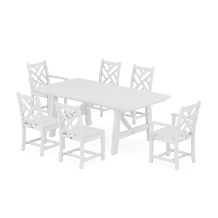 Chippendale 7-Piece Rustic Farmhouse Dining Set
