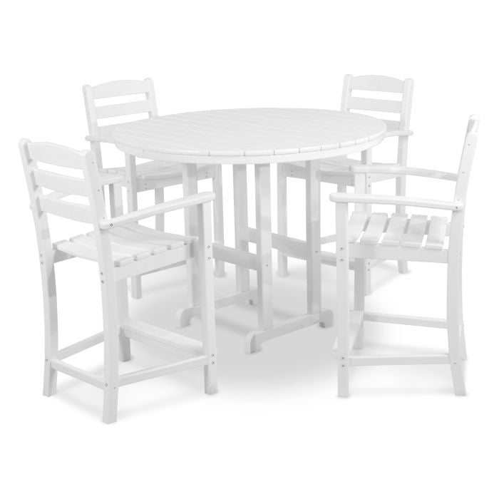 La Casa Café 5-Piece Round Farmhouse Counter Set