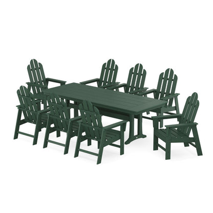 Long Island 9-Piece Farmhouse Dining Set with Trestle Legs