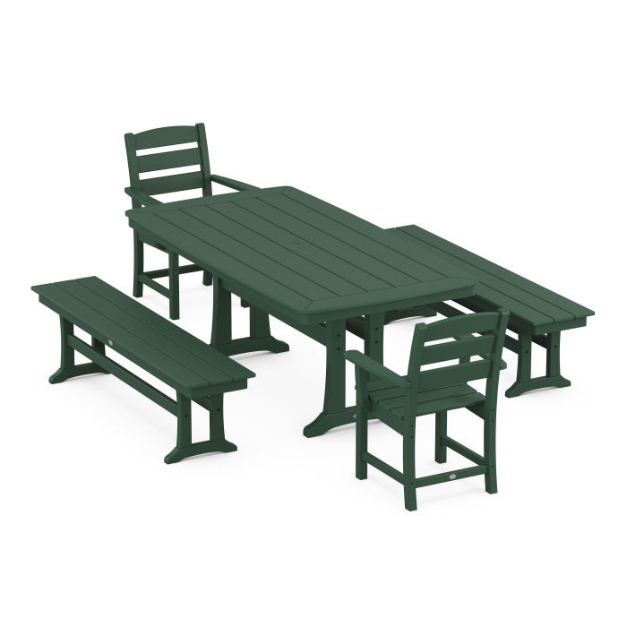 Lakeside 5-Piece Dining Set with Trestle Legs