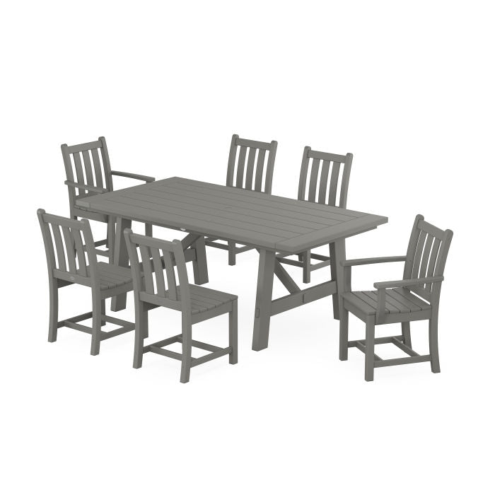Traditional Garden 7-Piece Rustic Farmhouse Dining Set
