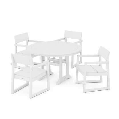 EDGE 5-Piece Round Dining Set with Trestle Legs