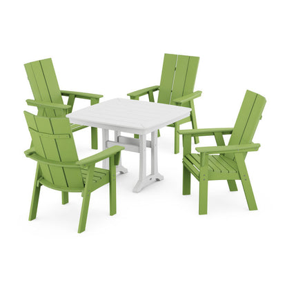 Modern Adirondack 5-Piece Dining Set with Trestle Legs