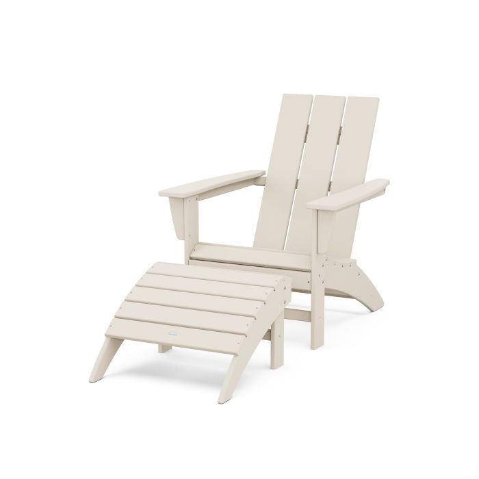 Modern Adirondack Chair 2-Piece Set with Ottoman