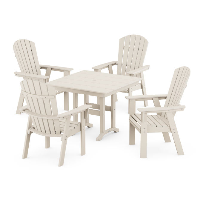 Nautical Curveback Adirondack 5-Piece Farmhouse Dining Set