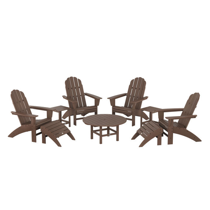 Vineyard Curveback Adirondack Chair 9-Piece Conversation Set
