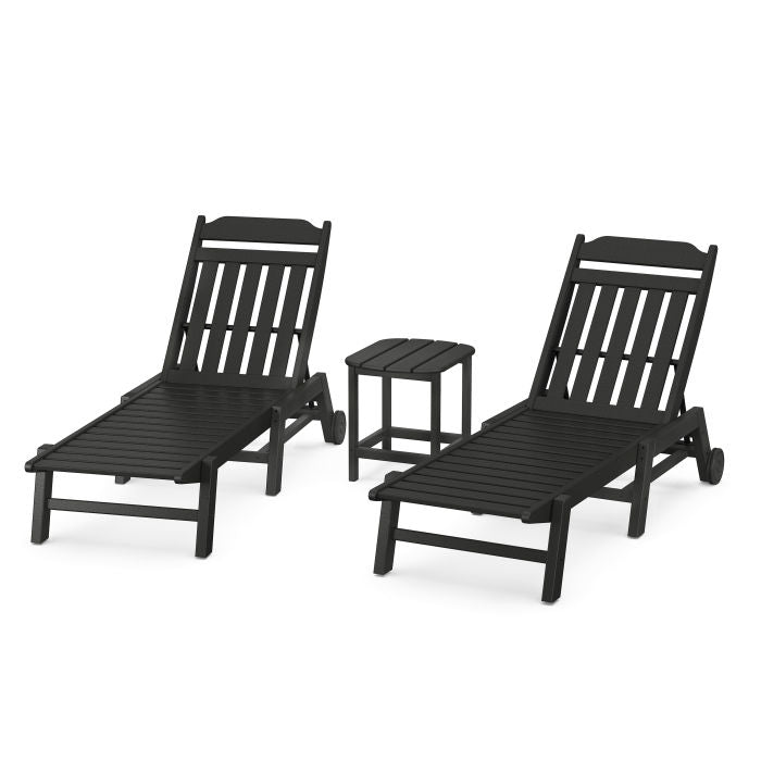 Country Living 3-Piece Chaise Set with Wheels