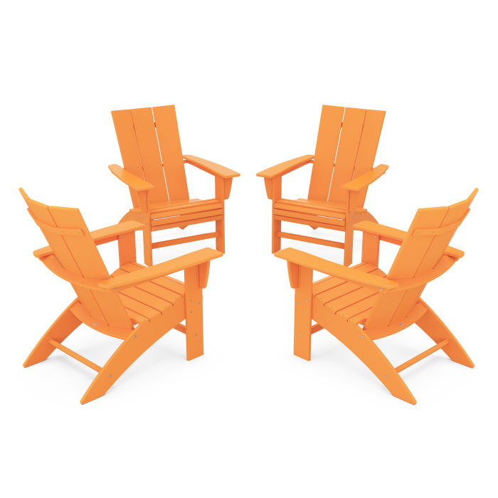 4-Piece Modern Curveback Adirondack Conversation Set