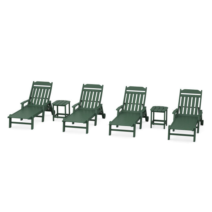 Country Living 6-Piece Chaise Set with Arms and Wheels