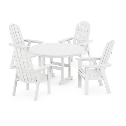 Vineyard Curveback Adirondack 5-Piece Round Farmhouse Dining Set