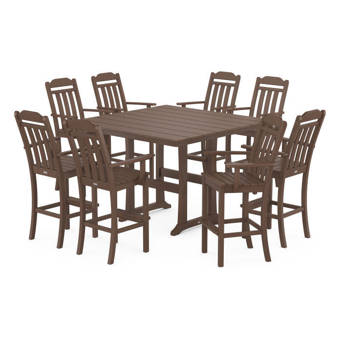 Country Living 9-Piece Farmhouse Bar Set with Trestle Legs