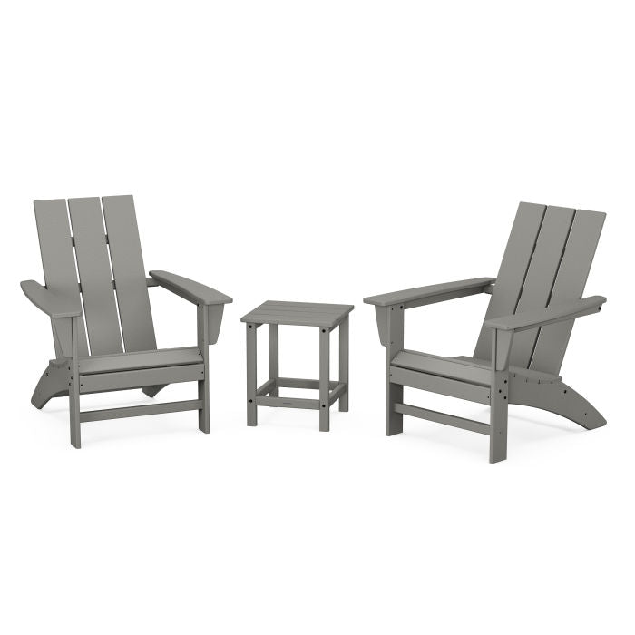 Modern 3-Piece Adirondack Set with Long Island 18" Side Table