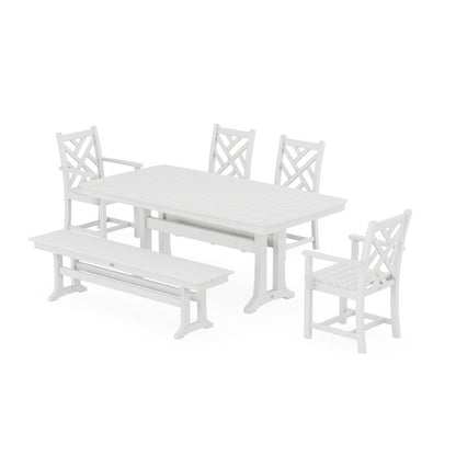 Chippendale 6-Piece Dining Set with Trestle Legs