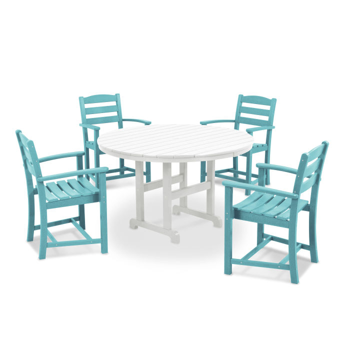 La Casa Café 5-Piece Round Farmhouse Dining Set