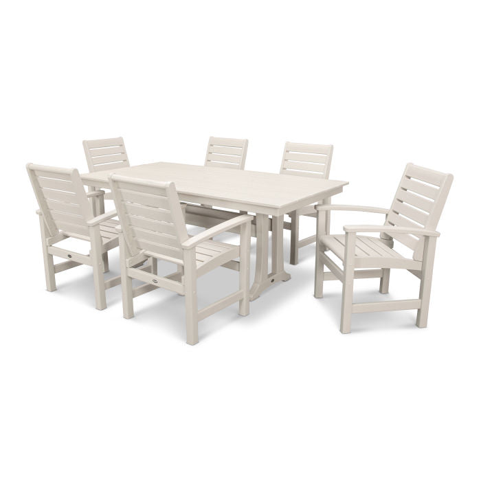 Signature 7-Piece Farmhouse Dining Set with Trestle Legs