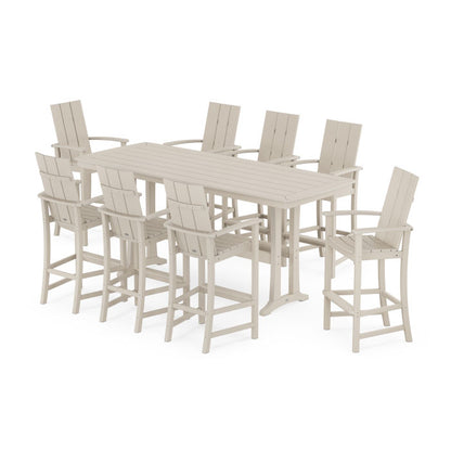 Modern Adirondack 9-Piece Bar Set with Trestle Legs