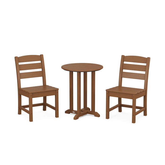 Lakeside Side Chair 3-Piece Round Dining Set