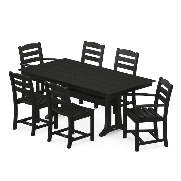 La Casa Café 7-Piece Farmhouse Trestle Dining Set