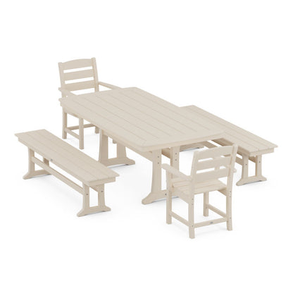 Lakeside 5-Piece Dining Set with Trestle Legs