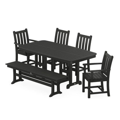 Traditional Garden 6-Piece Dining Set with Bench