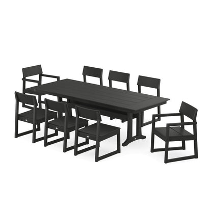 EDGE 9-Piece Farmhouse Dining Set with Trestle Legs