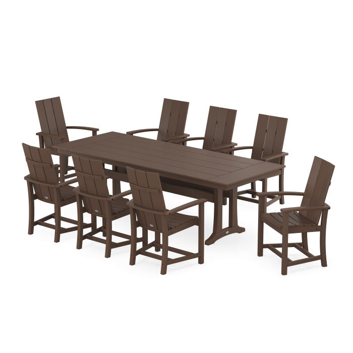 Modern Adirondack 9-Piece Farmhouse Dining Set with Trestle Legs