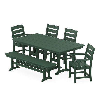 Lakeside 6-Piece Farmhouse Dining Set with Bench