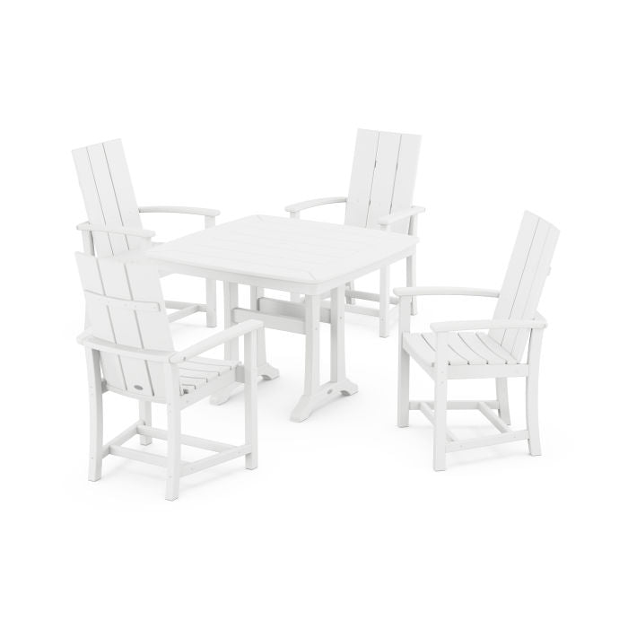 Modern Adirondack 5-Piece Dining Set with Trestle Legs