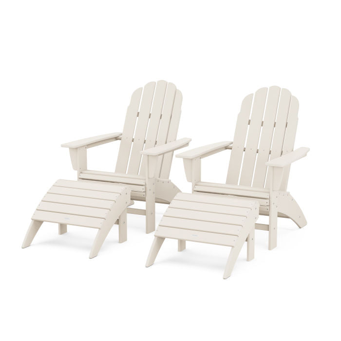 Vineyard Curveback Adirondack Chair 4-Piece Set with Ottomans