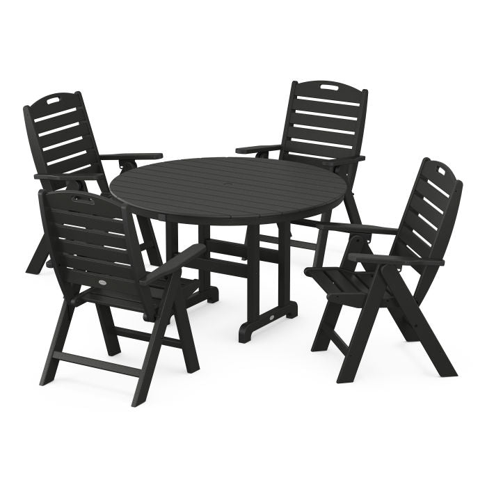 Nautical 5-Piece Round Farmhouse Dining Set