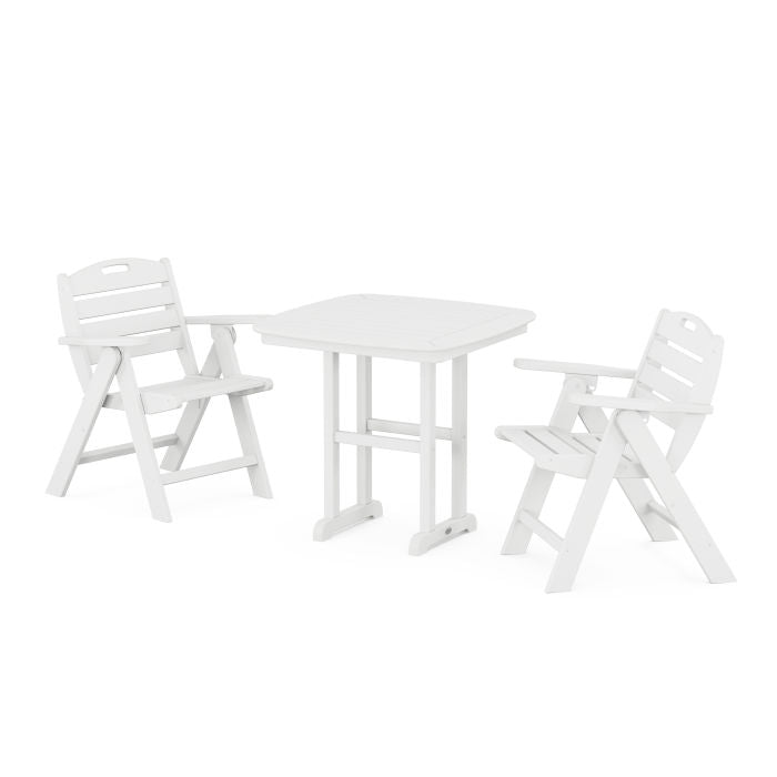 Nautical Folding Lowback Chair 3-Piece Dining Set