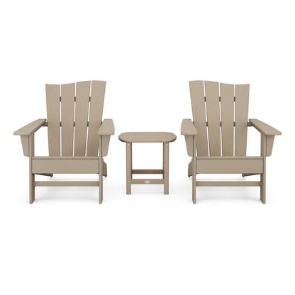 Wave 3-Piece Adirondack Chair Set in Vintage Finish